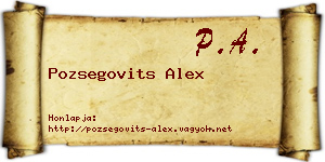 Pozsegovits Alex névjegykártya